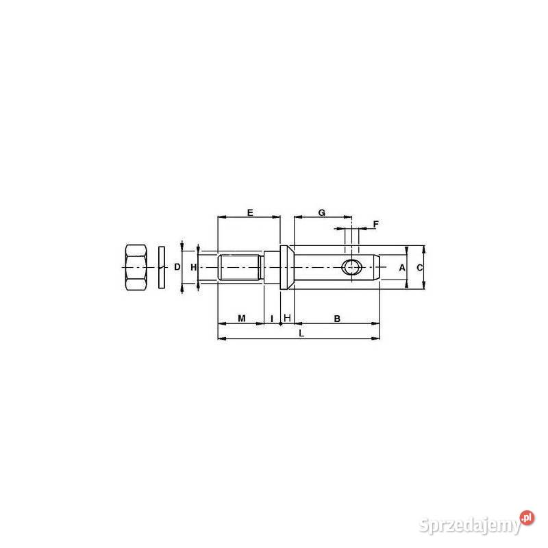 Sworzeń do wkręcenia 2828 M22 00037 Do maszyn uprawowych Kamionna