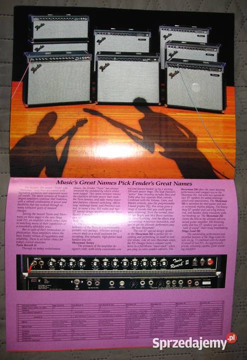 Fender Guitar Amplifiers katalog wzmacniaczy Kępice sprzedam