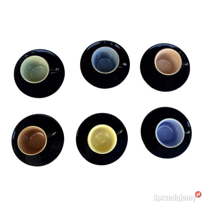 Komplet sześciu kolorowych filiżanek Ditmar sprzedam