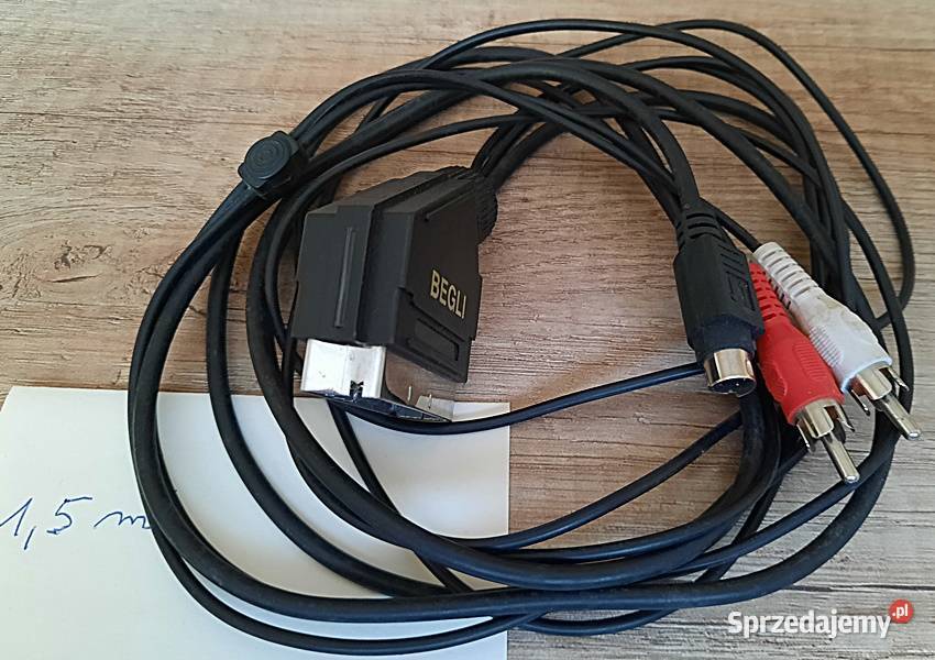 Przewód 15 m wtyk euro scart 21 pin plus 2x