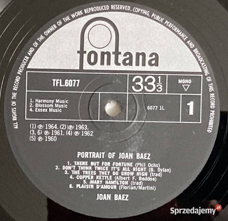 Joan Baez Portrait Of Joan Baez Szczecin