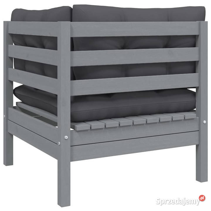 2osobowa sofa ogrodowa z szarymi poduszkami sprzedam