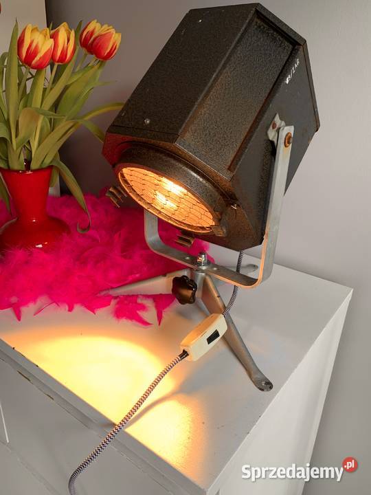 Zabytkowa lampa teatralna PRL loft industrial wielkopolskie Poznań