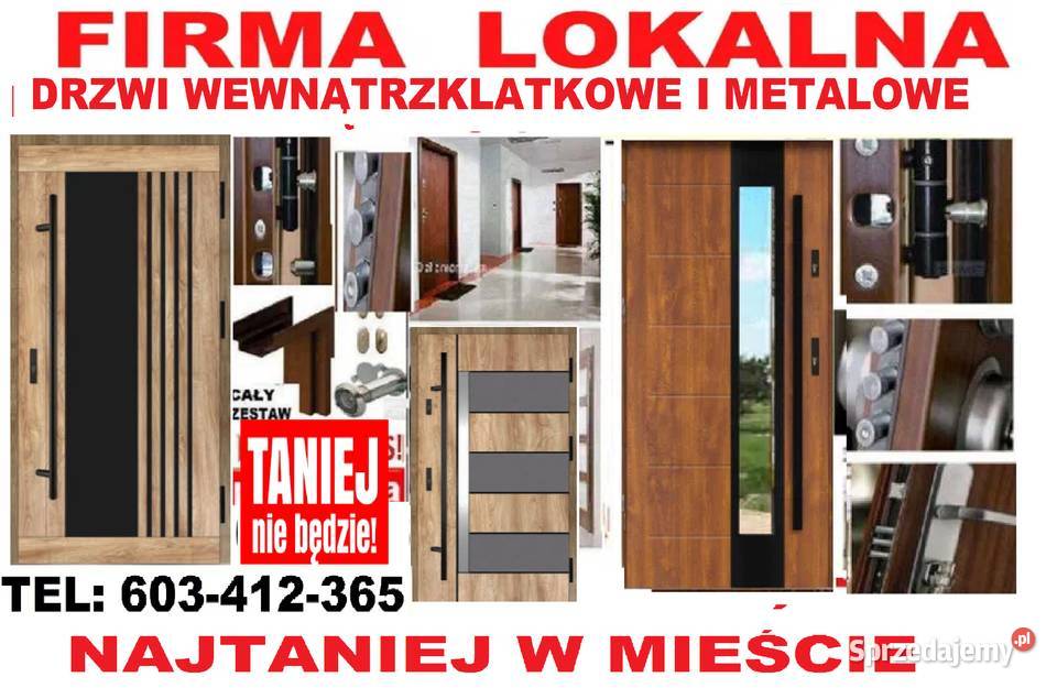 Drzwi z montażem zewnętrzne drewniane i metalowe mazowieckie