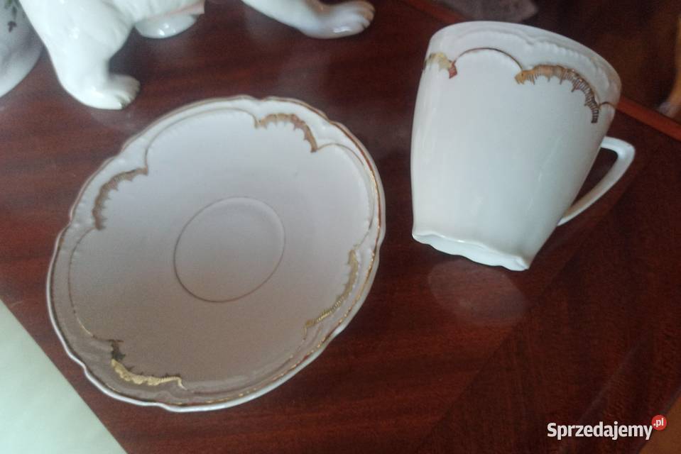Piękna secesja biało złota Filiżanka pomorskie Gdańsk sprzedam