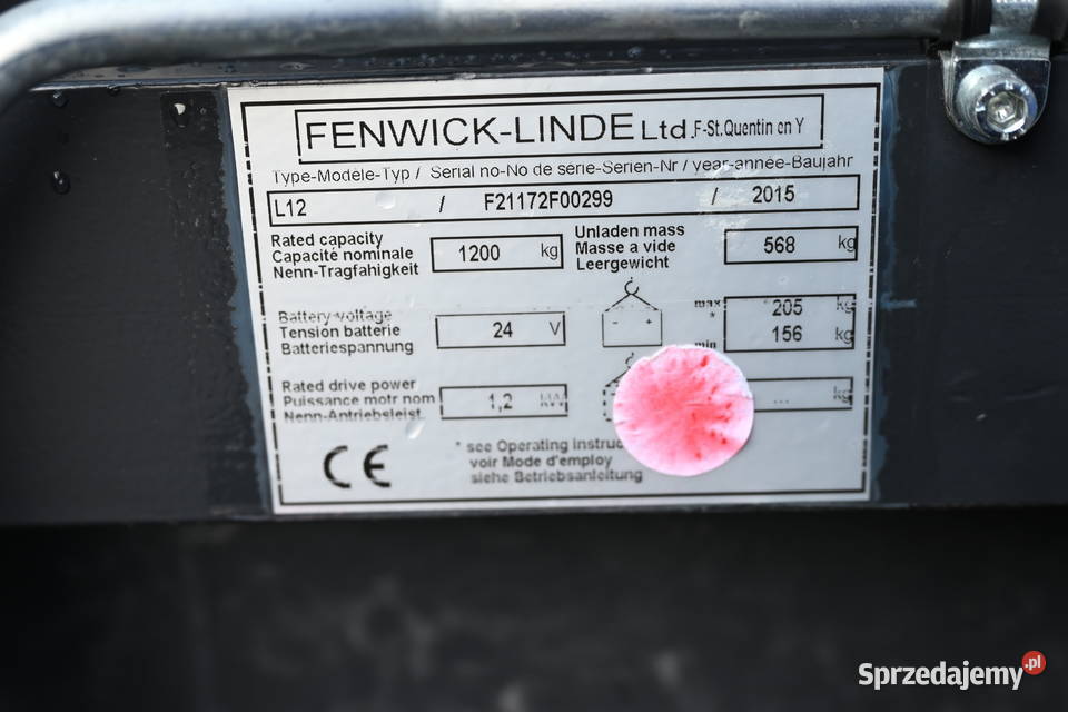 Paleciak elektryczny Linde L10 Duplex 200 57mth Częstochowa