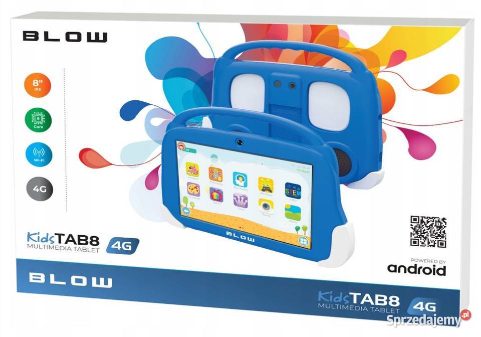 Tablet Edukacyjny Dzieci KIDSTAB 8 Konsola 4G Plastik