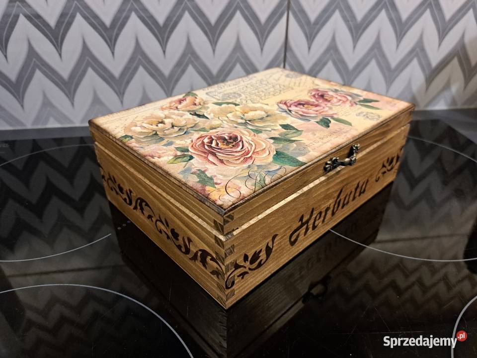 Herbaciarka róże vintage pudełko na herbatę Kędzierzyn-Koźle sprzedam