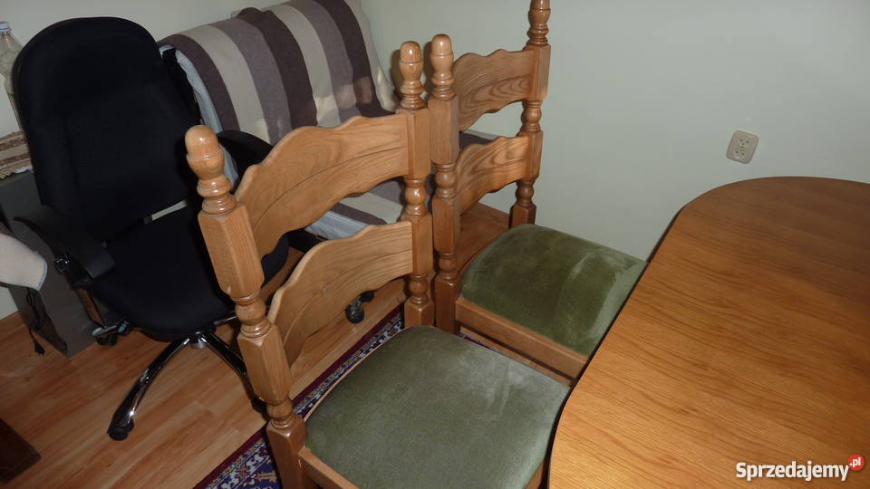 Stół rozkładany 100x160x200 4 krzesła z litego Łódź