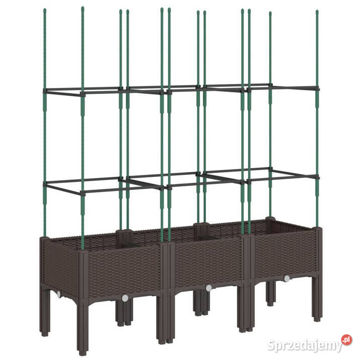 Donica ogrodowa z kratką brązowa 120x40x1425 PP Warszawa