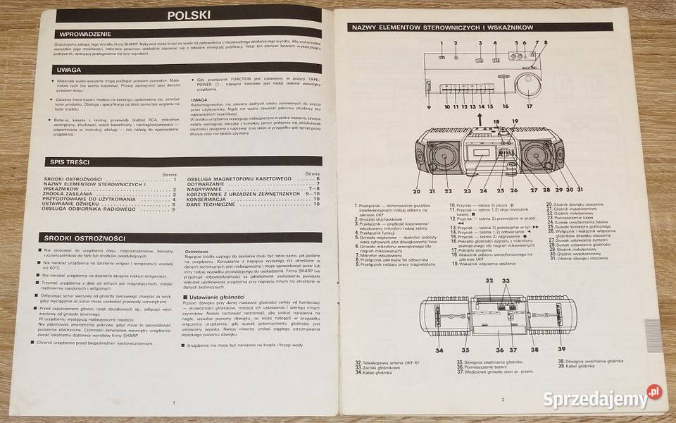 Instrukcja obsługi schemat radiomagnetofonu Gliwice
