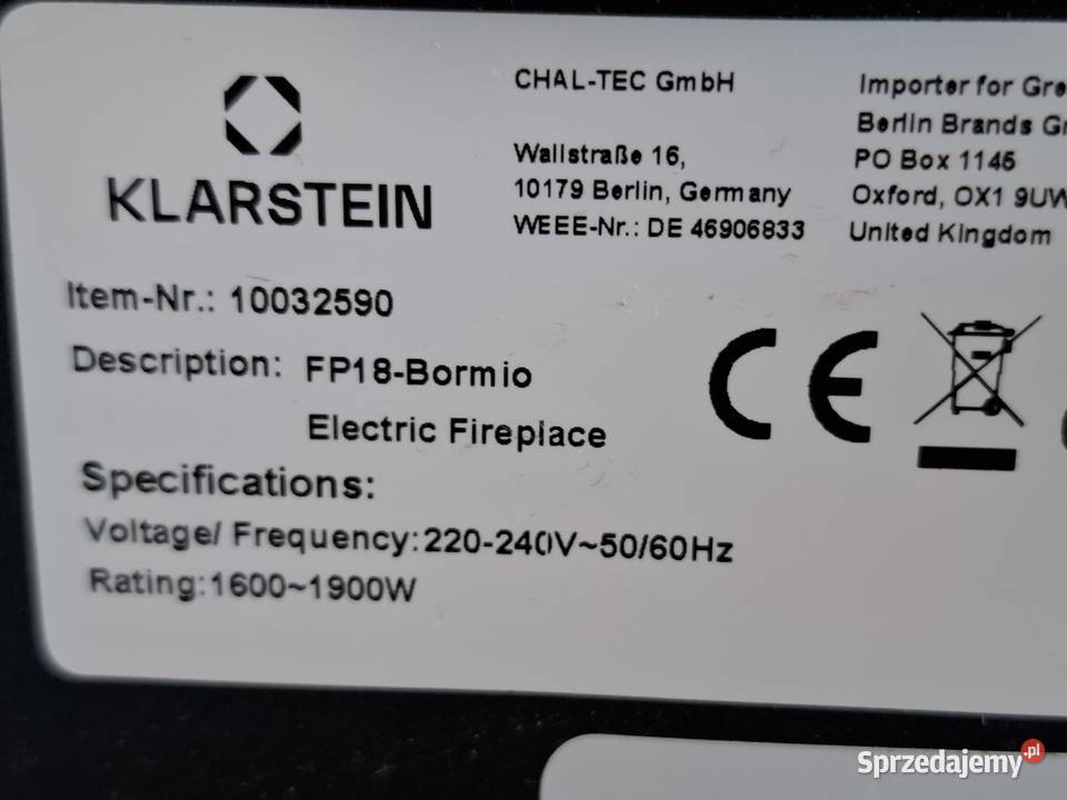 Kominek elektryczny Klarstein Bormio Kominki elektryczne małopolskie Libiąż