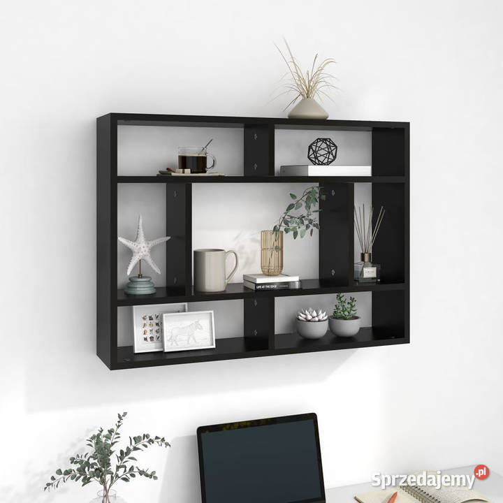 Półka ścienna czarna 75x16x55 materiał mazowieckie Warszawa