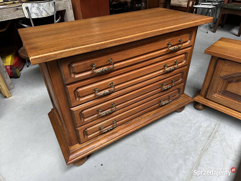Ładna dębowa sypialnia łóżko 160 szafki komoda Sławoszewek
