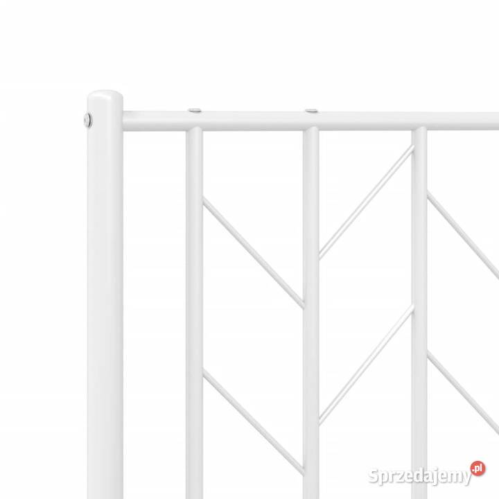 Łóżko Metalowe Białe Rama Łóżka Ze Stelażem 112cm
