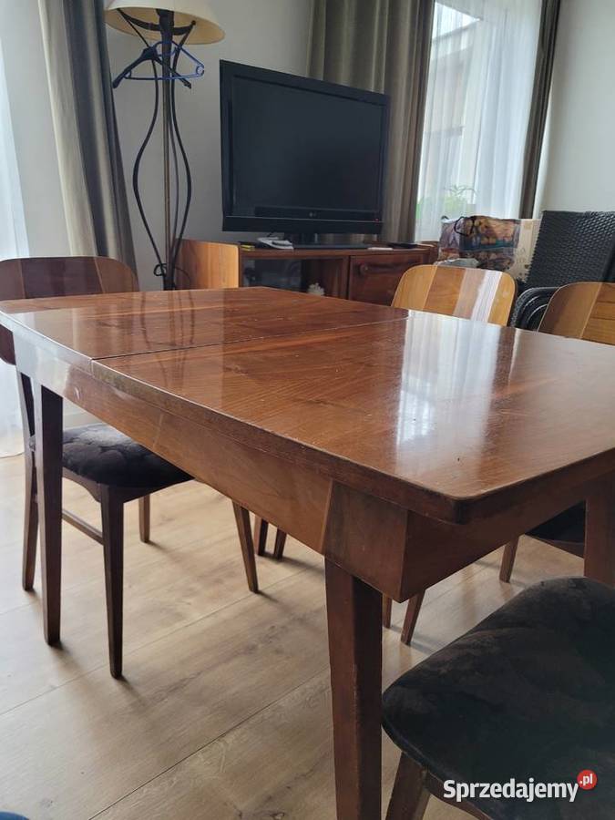 Komplet Bilea PRLRumunia stół 6 krzeseł lata 60