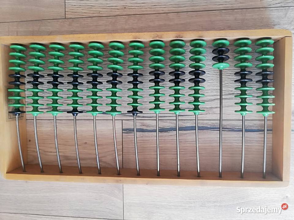 Stare drewniane liczydło biurowe z PRLu stan Wrocław