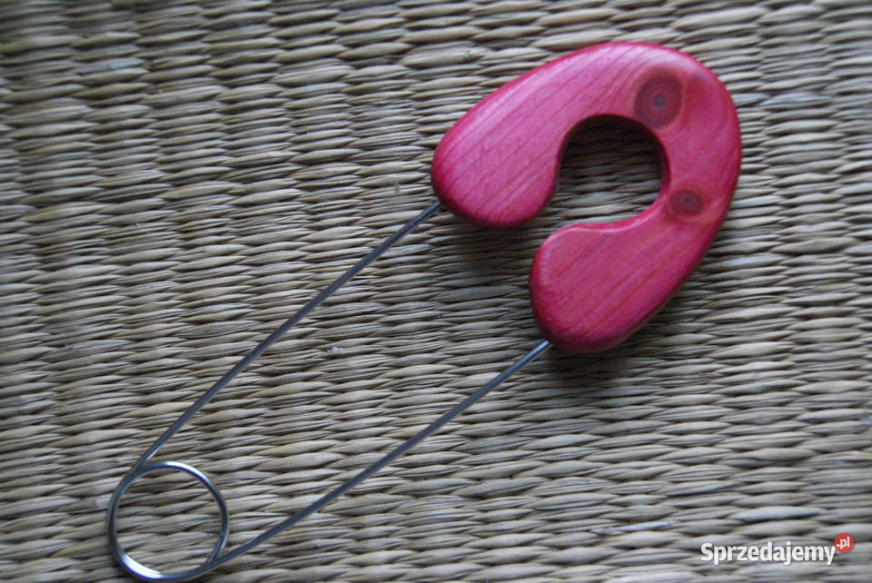 Amarantowa klasyczna agrafka broszka do szala Łódź