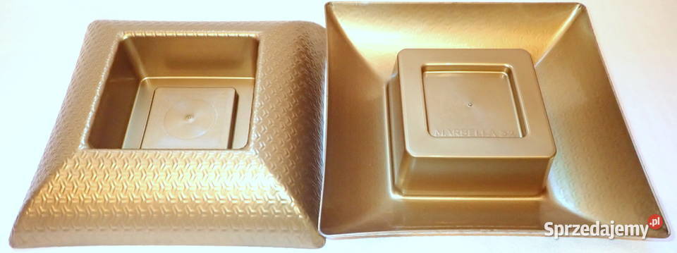 Miski MARBELLA 32 BIAŁE ZŁOTE na kompozycje Siewierz