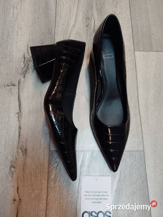 40 ASOS DesignCzarne teksturowane czółenka 25.5cm Czółenka Kraków