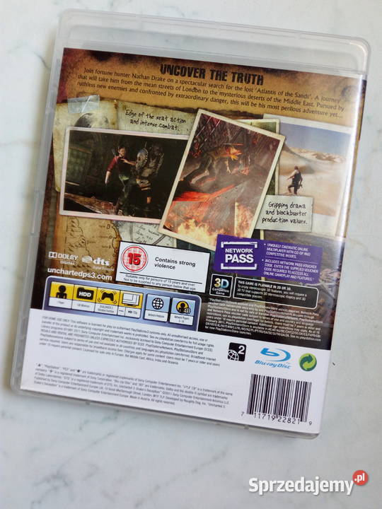 Gra UNCHARTED 3 Drakes Deception 3 plus Bluray Gry komputerowe i konsolowe lubelskie