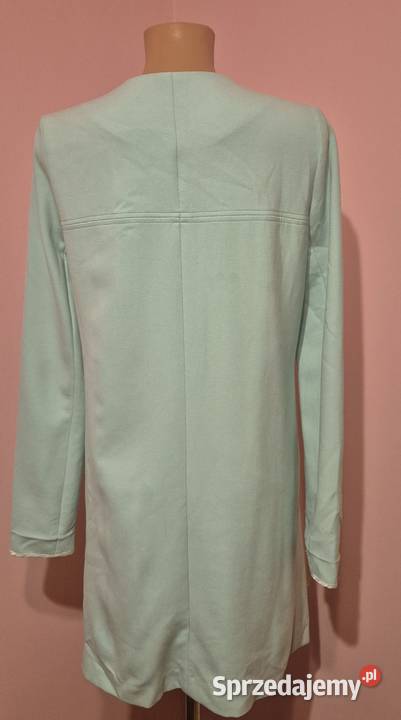 Długi żakiet dzianinowy płaszcz trencz narzutka Kurtki i płaszcze