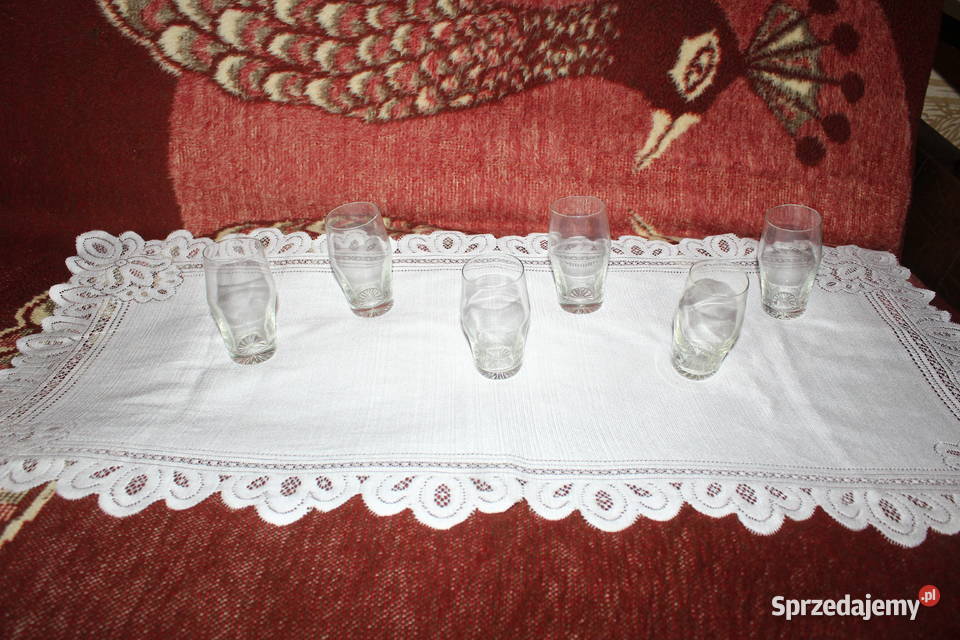 Literatki Szklane PRL 6 sztuk Chorzów
