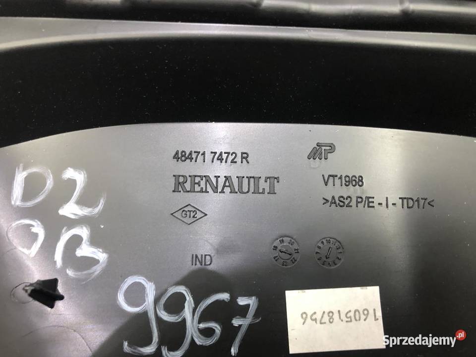 OSŁONA OBUDOWA LICZNIKA 484717472R DACIA DUSTER osobowe