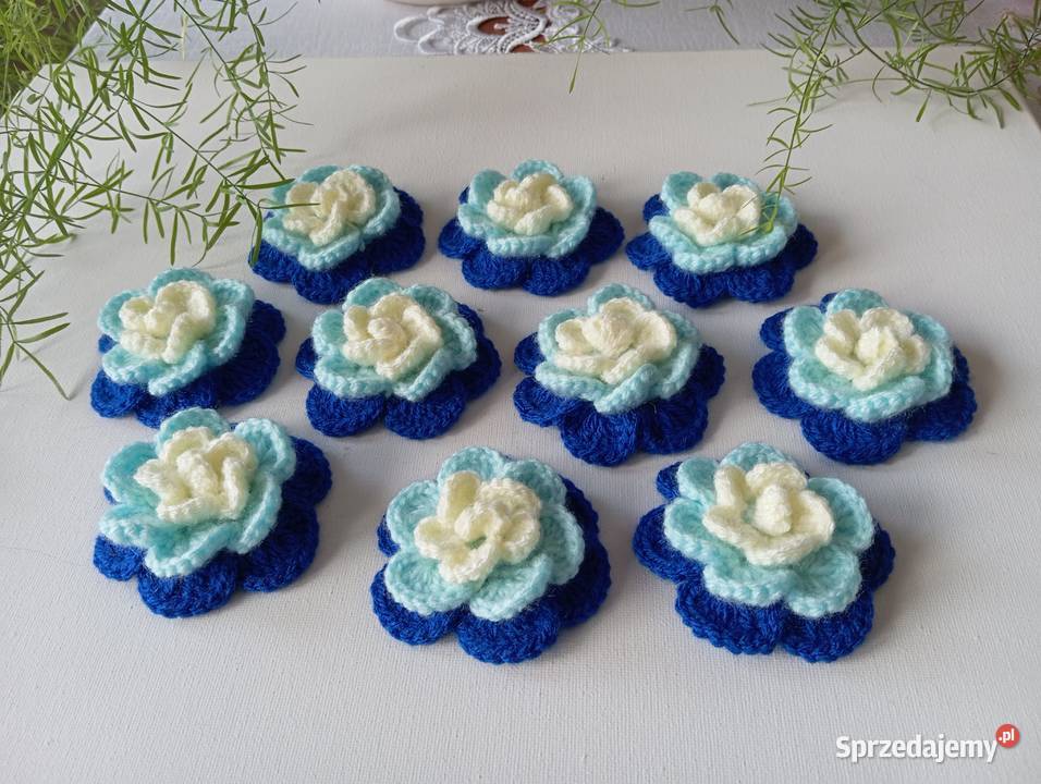 Szydełkowe kwiatki 7 Kwidzyn sprzedam