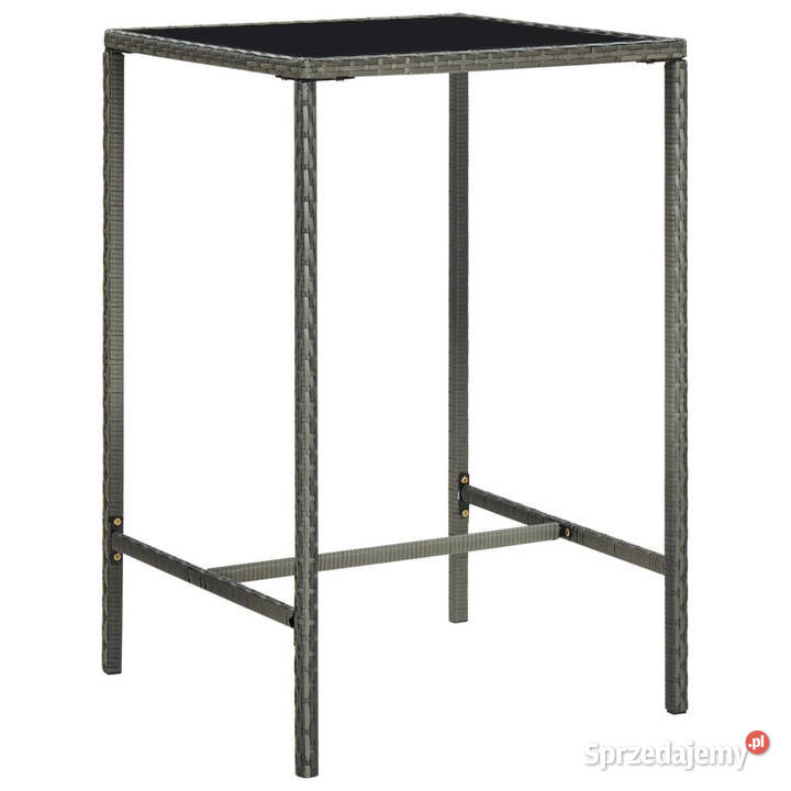 Ogrodowy stolik barowy szary 70x70x110 rattan PE Meble ogrodowe mazowieckie Warszawa