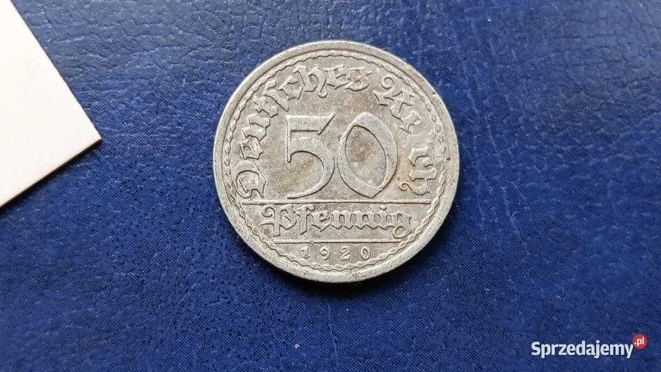 Stare monety 50 pfennig 1920 A Niemcy Lesko