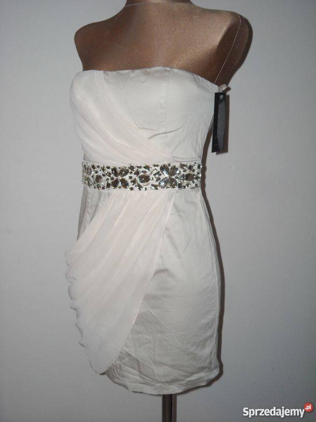 beżowa sukienka ax paris sm szyfon Lubartów