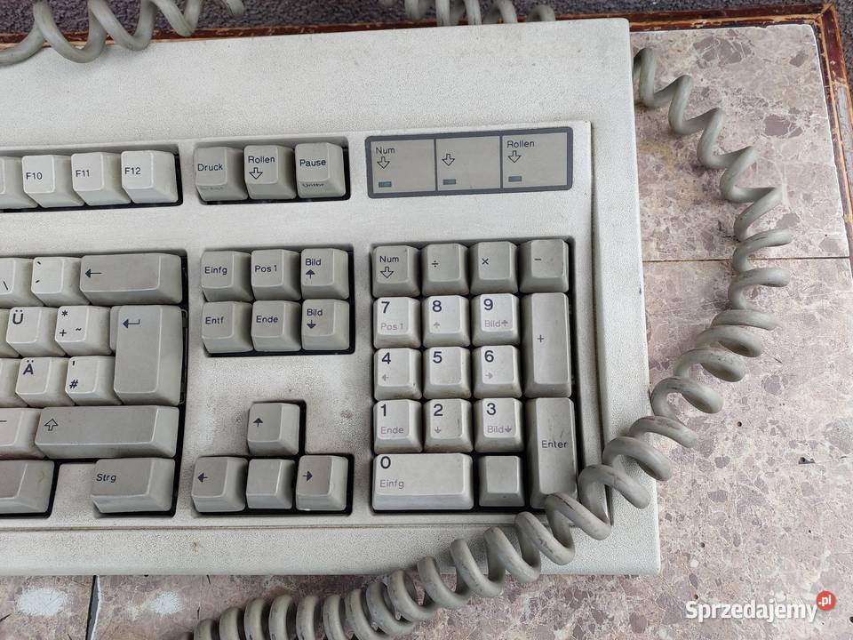 Stara klawiatura do komputera IBM 1391403 z 1988 przewodowa Klawiatury i myszy Tczew
