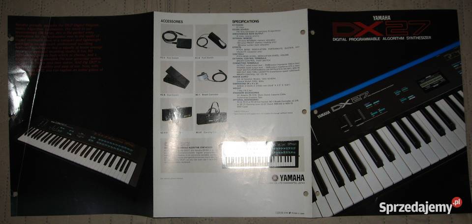 Yamaha DX27 broszura informacyjna Kępice