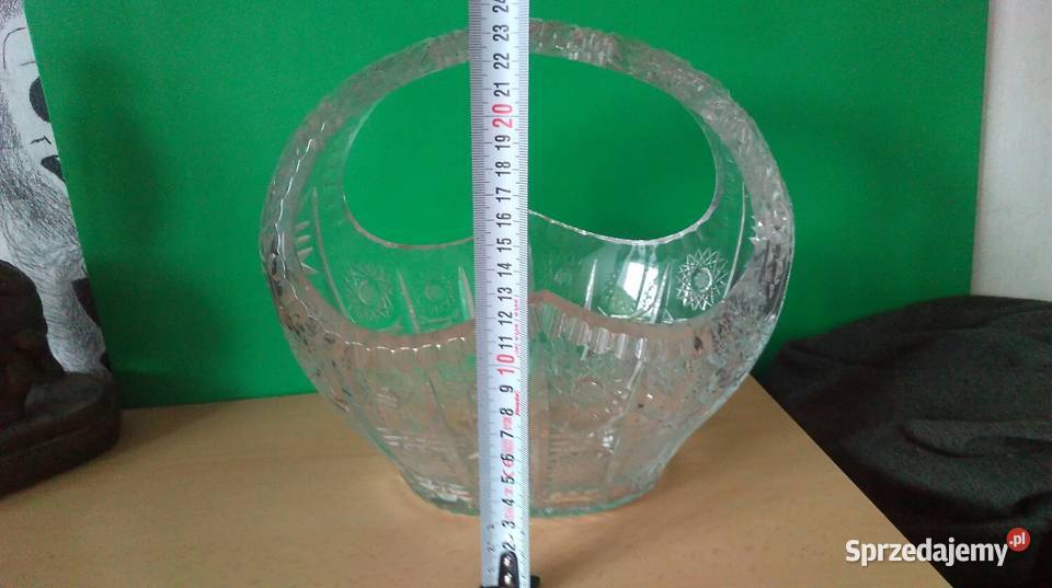 Koszyk kryształ z lat PRL grube szkło hartowane Warszawa