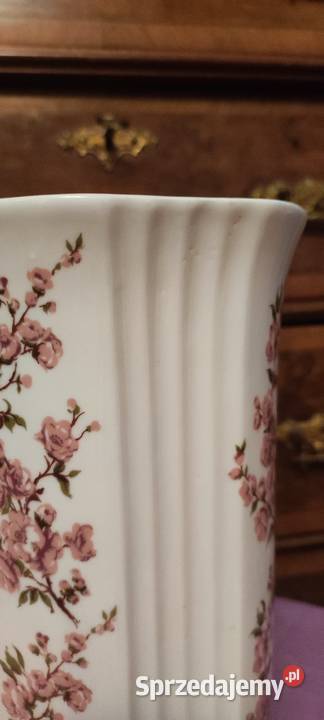 Duży wazon kolumnowy pnące róże porcelana Wrocław