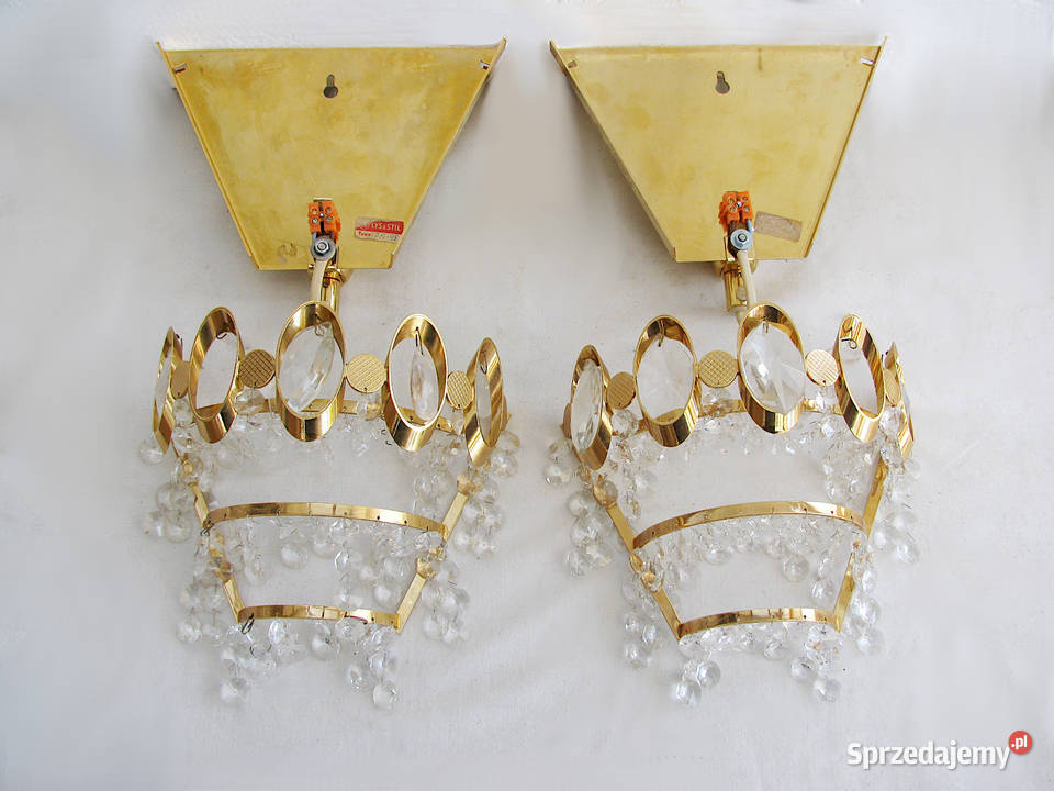 2 kinkiety mosiądz Kryształki