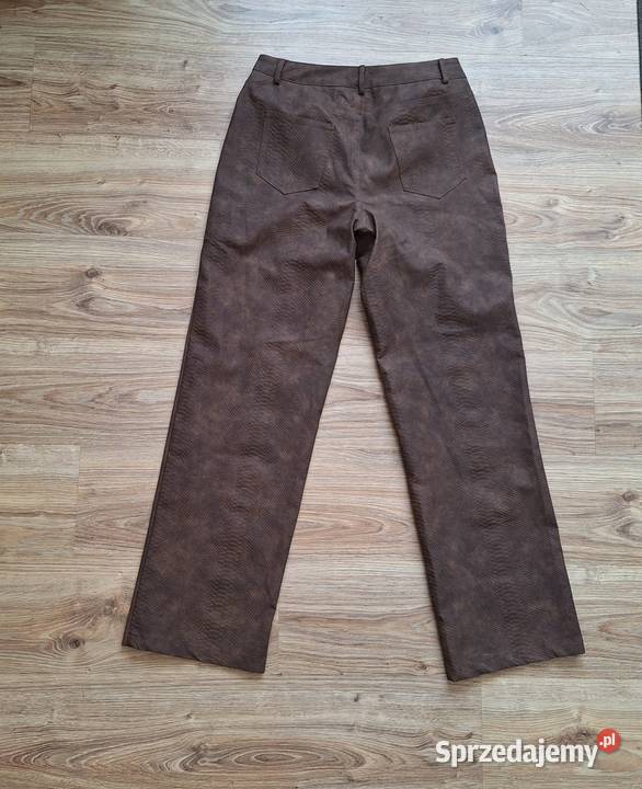 Piękne brązowe szerokie spodnie wężowe 42 Kraków sprzedam