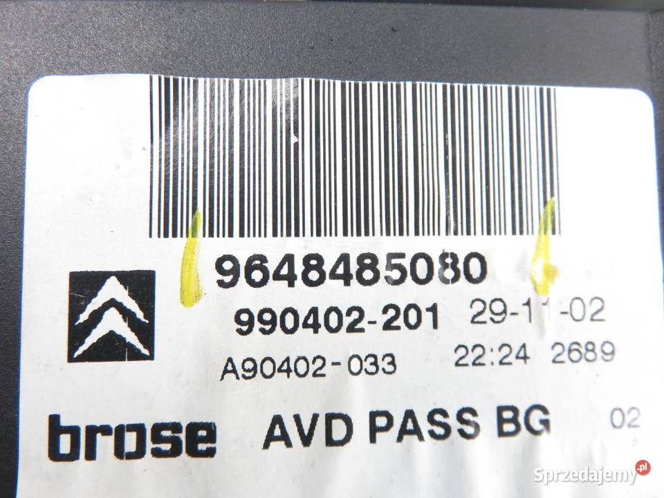 PODNOŚNIK SZYBY PRAWY PRZÓD CITROEN C5 Mechanizmy opuszczania szyb sprzedam