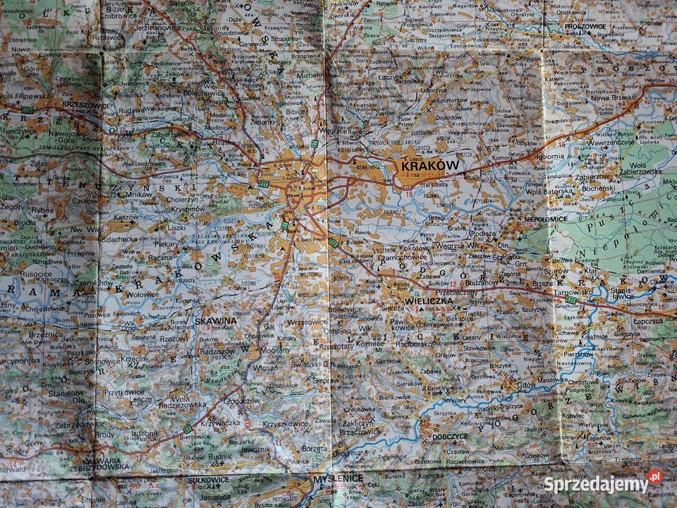 Krakowa mapa turystyczna 1200 000 małopolskie