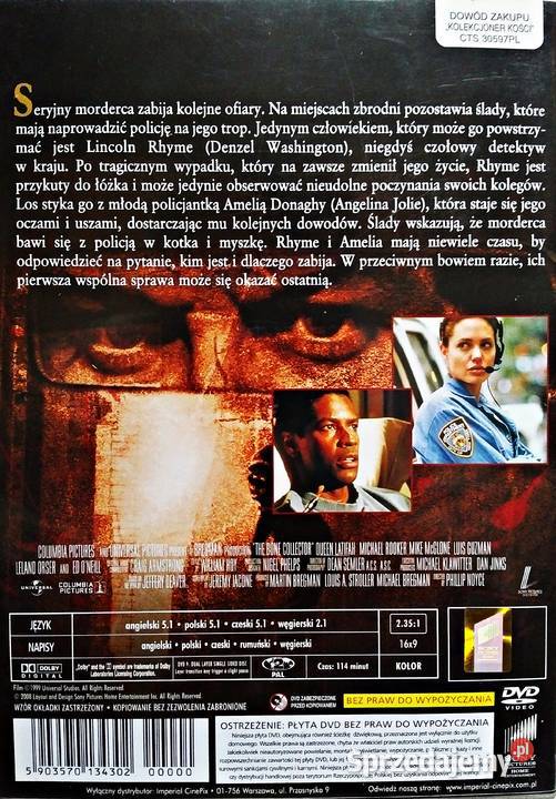 KOLEKCJONER KOŚCI DENZEL WASHINGTON ZŁOTA Kalisz