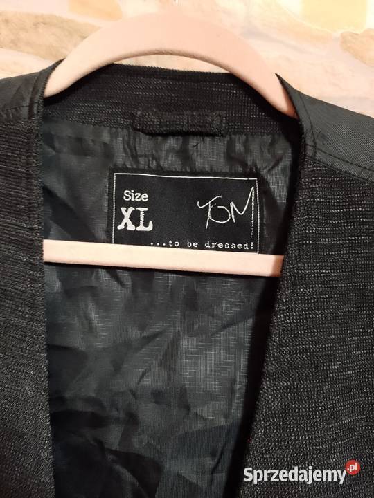 XL Zimowagranatowo szara kamizelka garniturowa z Moda i Styl Kraków