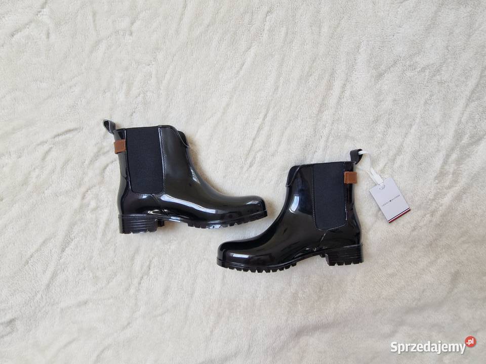 Nowe czarne kalosze damskie Tommy Hilfiger Bibice sprzedam