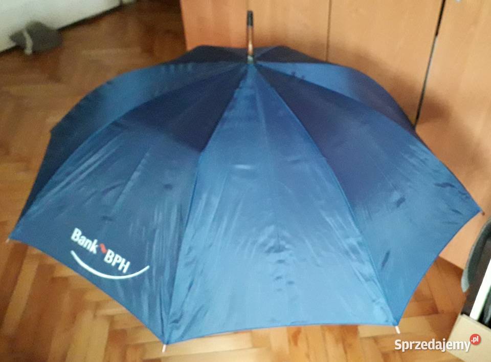 Parasol męski granatowy reklamówka Banku BPH Kraków