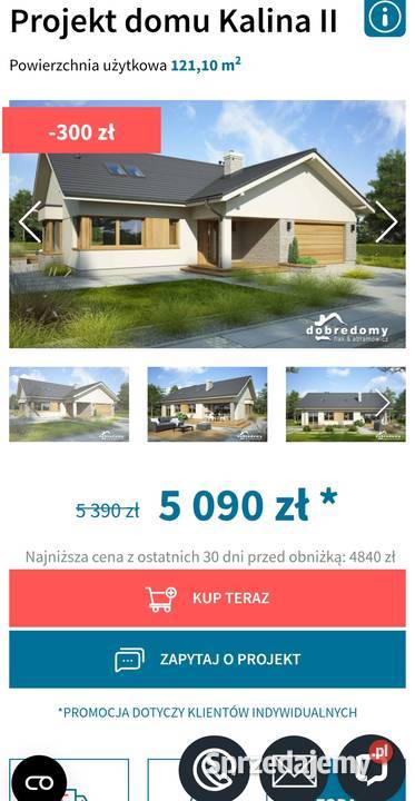 Projekt domu Kalina II domy pomorskie Bytów