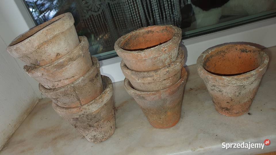 Doniczki gliniane 8x8 stare nieregenerowane Warszawa