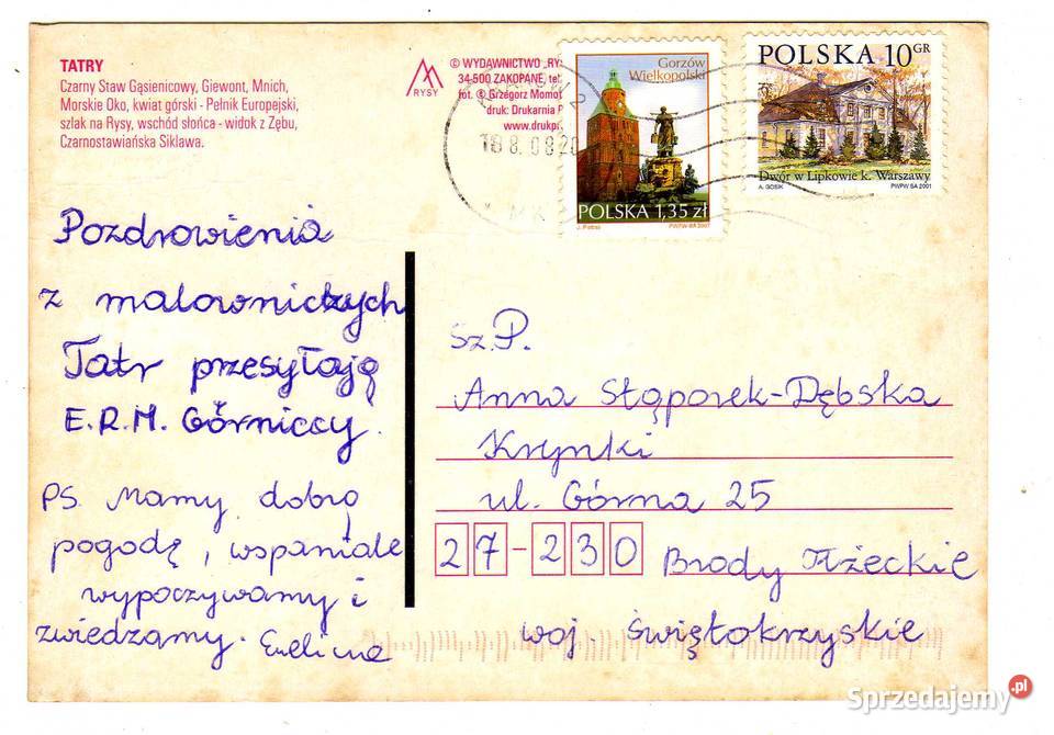 TATRY POCZTÓWKA WIELOWIDOKOWA Krynki