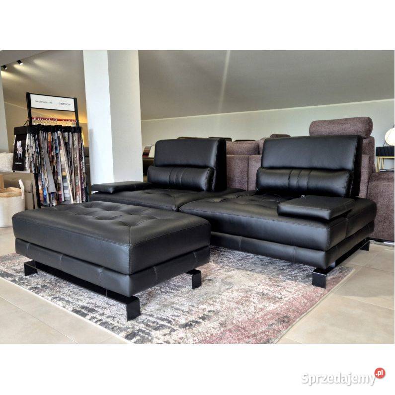 Nowoczesna sofaa Mediolan z pufą skóra naturalna mazowieckie Warszawa