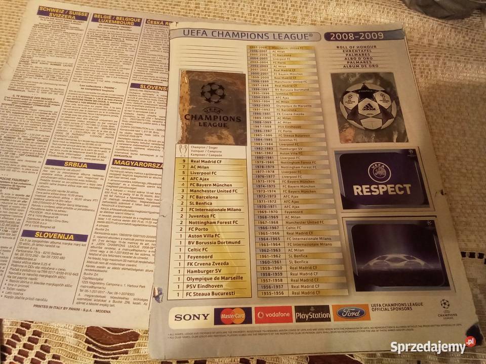 Official sticker album champions League 20082009 mazowieckie Warszawa