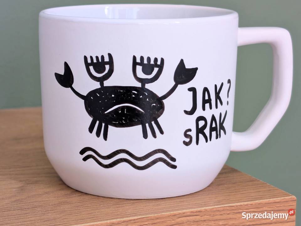 Kubek Ceramiczny Ręcznie Malowany RAK 300ml Dobrzykowice sprzedam